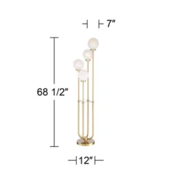 Possini Euro Design Mid Century Modern Glam Style Floor Lamp 4-Light LED 68.5" Tall Warm Gold Glass Globe Shade For Living Room House Uplight -Possini Euro Design GUEST 018f9df5 a70c 42d3 91a0 56816ed1480f