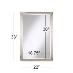 Possini Euro Design Metzeo Rectangular Vanity Wall Mirror Modern Beveled Glass Brushed Nickel Metal Frame 33" Wide For Bathroom Bedroom Home Entryway -Possini Euro Design GUEST 0354ca32 b01f 466e a774 6fe2cc9eb70c