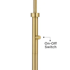 Possini Euro Design Kipling Modern 62 1/2" Tall Downbridge Arc Floor Lamp Warm Gold Metal Clear Glass Shade For Living Room Reading House -Possini Euro Design GUEST 03897370 d579 4191 b61f b373c42cdd22