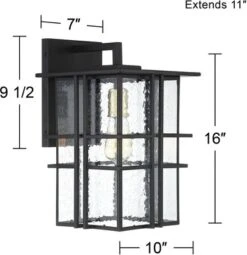 Possini Euro Design Arley Modern Outdoor Wall Light Fixture Black Geometric Frame 16" Seedy Glass For Post Exterior Barn Deck House Porch Yard Patio -Possini Euro Design GUEST 03970ad3 d4b9 4e6f 84b0 7966db0c0555