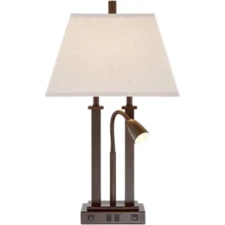 Possini Euro Design Possini Euro Deacon Bronze Gooseneck Lamps With USB And Outlet Set Of 2 -Possini Euro Design GUEST 0566c245 a6ca 4b57 9975 39551895d7f0