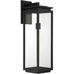 Possini Euro Design Atkins Modern Outdoor Wall Light Fixture Matte Black 24" Clear Glass For Post Exterior Barn Deck House Porch Yard Patio Outside -Possini Euro Design GUEST 05c3711f a92b 4222 92f3 1a46b2a827e4