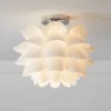 Possini Euro Design Modern Ceiling Light Semi Flush Mount Fixture 15 3/4" Wide White Flower For Bedroom Kitchen Living Room Hallway Bathroom House -Possini Euro Design GUEST 0ab097b8 a5b7 41e1 bd40 717b1e5b72b3