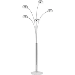 Possini Euro Design Infini Mid Century Modern Arc Floor Lamp 78" Tall Chrome 5 Light Swivel Dome Shades For Living Room Reading Bedroom Office House -Possini Euro Design GUEST 0be2503d 0f91 4815 abf7 b53966c358b8