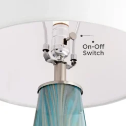 Possini Euro Design Jaime Coastal Table Lamp With Round White Marble Riser 26" High Blue Gray Drum Shade For Bedroom Living Room Office House Home 10 Possini Euro Design Jaime Coastal Table Lamp With Round White Marble Riser 26" High Blue Gray Drum Shade For Bedroom Living Room Office House Home -Possini Euro Design GUEST 0c1e88c5 ff7c 4a2c b8b4 990c3afc75b9