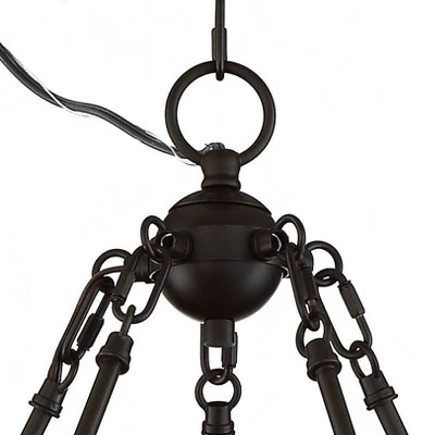 Possini Euro Design Bellis Bronze Wagon Wheel Pendant Chandelier 25" Wide Modern Clear Glass 5-Light Fixture For Dining Room House Kitchen Island Home 6 Possini Euro Design Bellis Bronze Wagon Wheel Pendant Chandelier 25" Wide Modern Clear Glass 5-Light Fixture For Dining Room House Kitchen Island Home - Image 4