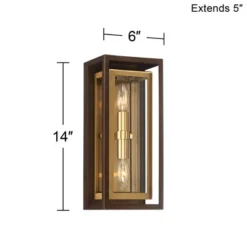 Possini Euro Design Modern Mid Century Outdoor Wall Light Fixture Oil Rubbed Bronze Brass 14" Double Box Glass For Exterior Barn Deck House Porch Yard 13 Possini Euro Design Modern Mid Century Outdoor Wall Light Fixture Oil Rubbed Bronze Brass 14" Double Box Glass For Exterior Barn Deck House Porch Yard -Possini Euro Design GUEST 0f66739f 0ac5 44e9 8036 0b1533bc9985