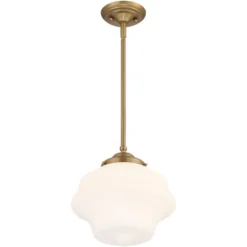 Possini Euro Design Soft Gold Mini Pendant Light 11" Wide Modern Schoolhouse Opal Glass Shade For Dining Living Room House Island -Possini Euro Design GUEST 1180e4fc dd47 43ef 8dcd e82441a0af61