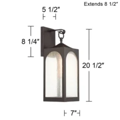 Possini Euro Design Tyne Modern Outdoor Wall Light Fixture Bronze 20 1/2" Seedy Glass For Post Exterior Barn Deck House Porch Yard Posts Patio Home -Possini Euro Design GUEST 12839ca8 a9a2 4513 bec8 5cd2eb36f7a2