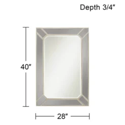 Possini Euro Design Katia Rectangular Vanity Wall Mirror Modern Beveled Edge Dark Champagne Frame 28" Wide For Bathroom Bedroom Living Room Office -Possini Euro Design GUEST 12a0e5bc fc18 4219 b99e 53e3097839f7
