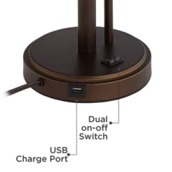 Possini Euro Design Traverse Modern Table Lamps 29" Tall Set Of 2 With USB Charging Port Gooseneck LED Bronze Oatmeal Shade For Bedroom Living Room 12 Possini Euro Design Traverse Modern Table Lamps 29" Tall Set Of 2 With USB Charging Port Gooseneck LED Bronze Oatmeal Shade For Bedroom Living Room -Possini Euro Design GUEST 133a747a 9b91 4f5b 937a 68842d99c766