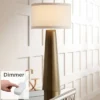 Possini Euro Design Karen Modern Table Lamp 36" Tall Dark Gold Glass With Table Top Dimmer Off White Fabric Drum Shade For Bedroom Living Room Bedside -Possini Euro Design GUEST 1358a108 51ef 4a1f 9517 7e5d9e42b3d8