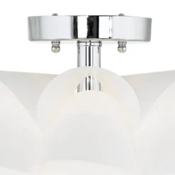 Possini Euro Design Modern Ceiling Light Semi Flush Mount Fixture 15 3/4" Wide White Flower For Bedroom Kitchen Living Room Hallway Bathroom House -Possini Euro Design GUEST 14dddc29 131d 41ce a5d9 163df72c1091