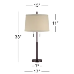 Possini Euro Design Rustic Farmhouse Table Lamp 33" Tall Dark Bronze Metal Off White Burlap Fabric Drum Shade For Bedroom Living Room House Bedside 13 Possini Euro Design Rustic Farmhouse Table Lamp 33" Tall Dark Bronze Metal Off White Burlap Fabric Drum Shade For Bedroom Living Room House Bedside -Possini Euro Design GUEST 15f8081a 9799 43d5 8d8c 05abfb7df759