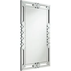 Possini Euro Design Clafia Rectangular Vanity Wall Mirror Modern Beveled Edge Clear Diamond Mirrored Frame 26" Wide For Bathroom Bedroom Living Room -Possini Euro Design GUEST 1803ceb4 7a89 4885 9295 5c51b8f4437a