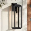 Possini Euro Design Atkins Modern Outdoor Wall Light Fixture Matte Black 24" Clear Glass For Post Exterior Barn Deck House Porch Yard Patio Outside -Possini Euro Design GUEST 19745db4 b7ea 4e45 8d28 2181ce182af1