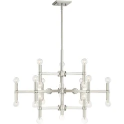 Possini Euro Design Marya Brushed Nickel Chandelier 32" Wide Modern 24-Light Fixture For Dining Room House Foyer Kitchen Island Entryway Bedroom Home -Possini Euro Design GUEST 1ae79230 9627 452a 9963 849cebfee7eb