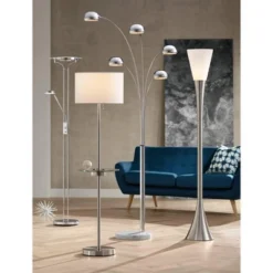 Possini Euro Design Infini Mid Century Modern Arc Floor Lamp 78" Tall Chrome 5 Light Swivel Dome Shades For Living Room Reading Bedroom Office House -Possini Euro Design GUEST 1b82715a 7bee 4419 9af3 406a6342b315