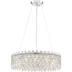 Possini Euro Design Alyssa Chrome Drum Chandelier 23 1/2" Wide Modern Crystal 12-Light LED Fixture For Dining Room Kitchen Island Entryway Bedroom -Possini Euro Design GUEST 1d923792 2dc9 400e 8e5a ca6aed56b7b0
