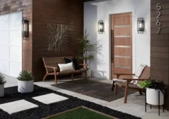 Possini Euro Design Jericho Modern Outdoor Wall Light Fixture Textured Black Metal 19" Clear Glass Panel For Post Exterior Barn Deck House Porch Yard -Possini Euro Design GUEST 1eaf0516 dc40 45f7 bba9 42f440f22d44