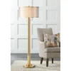Possini Euro Design Granview Modern Floor Lamp 70 1/2" Tall Brass Metal Sheer Organza Outer Linen Inner Drum Shade For Living Room Bedroom Office Home -Possini Euro Design GUEST 1f92f0be 0312 44c2 9090 29727879bba5