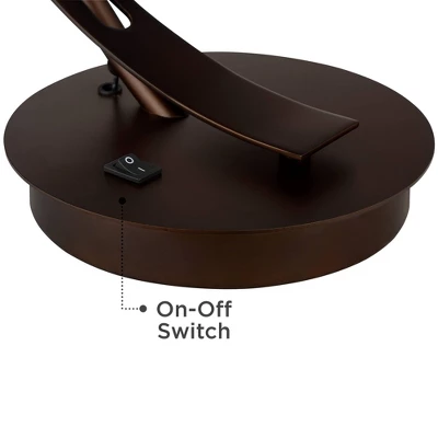 Possini Euro Design Modern Accent Table Lamp With USB Port Filament LED 22.5" High Bronze Metal Glass Dome Shade For Living Room Desk Bedroom 6 Possini Euro Design Modern Accent Table Lamp With USB Port Filament LED 22.5" High Bronze Metal Glass Dome Shade For Living Room Desk Bedroom - Image 4