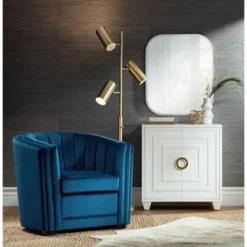 Possini Euro Design Bailey Rounded Corner Rectangular Vanity Wall Mirror Modern Beveled Brushed Gold Frame 27" Wide For Bathroom Bedroom Home Office -Possini Euro Design GUEST 27ddb410 ce6e 4028 b189 e96902bc6090