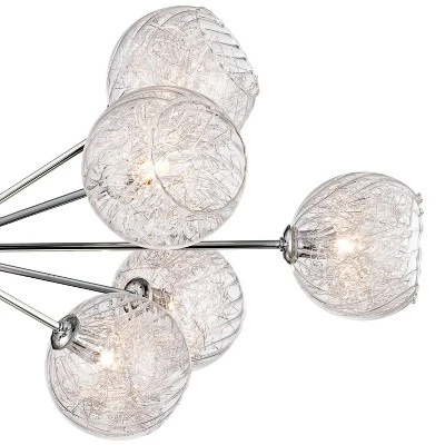 Possini Euro Design Wired Chrome Chandelier Lighting 32" Wide Modern Sputnik Art Glass 12-Light Fixture For Dining Room House Foyer Kitchen Island 4 Possini Euro Design Wired Chrome Chandelier Lighting 32" Wide Modern Sputnik Art Glass 12-Light Fixture For Dining Room House Foyer Kitchen Island - Image 2