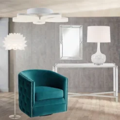 Possini Euro Design Modern Floor Lamp 63" Tall Brushed Steel White Orb Petal Flower Shade Dimmable For Living Room Reading Bedroom Office -Possini Euro Design GUEST 2ad11e22 a140 4b2e 91fb 09c0173afa4b