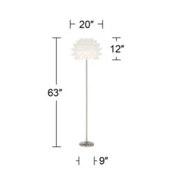 Possini Euro Design Modern Floor Lamp 63" Tall Brushed Steel White Orb Petal Flower Shade Dimmable For Living Room Reading Bedroom Office -Possini Euro Design GUEST 2bef62f7 9811 45b9 834d 976318cacb5f