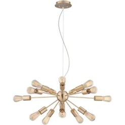 Possini Euro Design Hemingson Gold Large Chandelier 33" Wide Modern Sputnik 12-Light LED Fixture For Dining Room House Foyer Kitchen Island Entryway -Possini Euro Design GUEST 2c98b409 e6fb 45a0 aadb 8881a0a00519