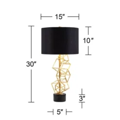 Possini Euro Design Modern Table Lamp 30" Tall Gold Metal Geometric Cube Black Drum Shade For Bedroom Living Room Bedside Nightstand Office Kids House 17 Possini Euro Design Modern Table Lamp 30" Tall Gold Metal Geometric Cube Black Drum Shade For Bedroom Living Room Bedside Nightstand Office Kids House -Possini Euro Design GUEST 2cfe68d5 da11 4cdc a74a bc350a0f006b