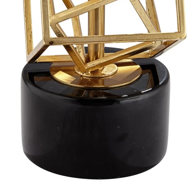 Possini Euro Design Modern Table Lamp 30" Tall Gold Metal Geometric Cube Black Drum Shade For Bedroom Living Room Bedside Nightstand Office Kids House 7 Possini Euro Design Modern Table Lamp 30" Tall Gold Metal Geometric Cube Black Drum Shade For Bedroom Living Room Bedside Nightstand Office Kids House - Image 5