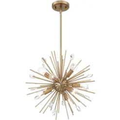 Possini Euro Design Janae Warm Gold Sputnik Chandelier 18" Wide Modern Crystal 9-Light Fixture For Dining Room House Foyer Kitchen Island Entryway -Possini Euro Design GUEST 2e997609 da2e 4ca8 8a77 308c79588cd7