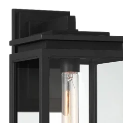 Possini Euro Design Atkins Modern Outdoor Wall Light Fixture Matte Black 14 1/4" Clear Glass For Post Exterior Barn Deck House Porch Yard Posts Patio -Possini Euro Design GUEST 3072da55 4201 4c4d acf1 ea16939e79a2