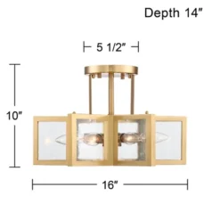 Possini Euro Design Casa Star Modern Ceiling Light Semi Flush Mount Fixture 16" Wide Warm Brass 6-Light Clear Glass For Bedroom Kitchen Living Room -Possini Euro Design GUEST 3096f3de 9903 4683 a36c 3665cbf38543