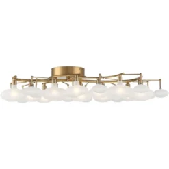 Possini Euro Design Lilypad Modern Ceiling Light Semi Flush Mount Fixture 30 1/4" Wide Warm Brass 12-Light Frosted Glass Shade For Bedroom Living Room -Possini Euro Design GUEST 33788483 ffe4 4301 86eb dd4cbc3b2b2c
