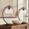 Possini Euro Design Modern Desk Lamps Set Of 2 With USB Port 22 1/2" High Bronze LED Clear Seeded Glass Shade For Bedroom Office 2 Possini Euro Design Modern Desk Lamps Set Of 2 With USB Port 22 1/2" High Bronze LED Clear Seeded Glass Shade For Bedroom Office -Possini Euro Design GUEST 34976a31 4f09 478f bd04 3e0111ffd8e4