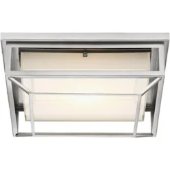 Possini Euro Design Radcliffe Modern Flush Mount Outdoor Ceiling Light Matte Nickel LED 4" Frosted Bonded Glass Damp Rated For Post Exterior Barn Deck -Possini Euro Design GUEST 3c996119 74dc 42c5 8695 7aa0960c779a