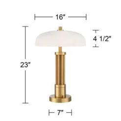 Possini Euro Design Possini Euro® Granview Desk Lamp With Glass Shade And Dual USB Ports -Possini Euro Design GUEST 3d169126 e3ca 444a 8f37 434f85771db4