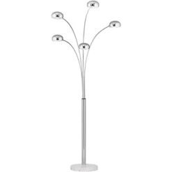 Possini Euro Design Modern Mid Century Arc Floor Lamp With USB Charging Port 5-Light 78" Tall Chrome Metal For Living Room Reading -Possini Euro Design GUEST 3d20d33d c638 449a a327 0b261ede3417