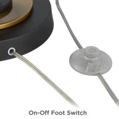 Possini Euro Design Mid Century Modern Torchiere Lamp 4-Light 68" Tall Antique Brass Off White Linen Cone Shade Living Room Office Uplight -Possini Euro Design GUEST 3f62cbac 29d2 4569 b090 994d9751c724