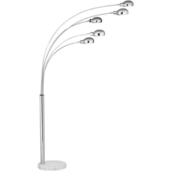 Possini Euro Design Modern Mid Century Arc Floor Lamp With USB Charging Port 5-Light 78" Tall Chrome Metal For Living Room Reading -Possini Euro Design GUEST 41eebb37 5c09 43a9 bdbf 4fc7e277781d