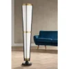Possini Euro Design Mid Century Modern Torchiere Lamp 4-Light 68" Tall Antique Brass Off White Linen Cone Shade Living Room Office Uplight -Possini Euro Design GUEST 44168411 1483 49b4 9e39 814417df8fab
