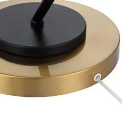 Possini Euro Design Tarrah Mid Century Modern 63" Tall Chairside Arc Floor Lamp Gold Black Metal Clear Glass Shade For Living Room House -Possini Euro Design GUEST 441dc8a5 e7ca 4398 81a5 cbe22148ad8b