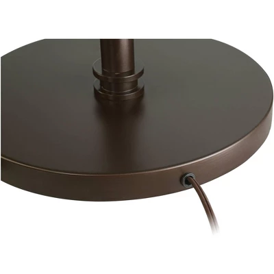 Possini Euro Design Modern Floor Lamp With USB Port 62 1/2" Tall Oil Rubbed Bronze Boom Arm Brown Drum Shade For Living Room House 7 Possini Euro Design Modern Floor Lamp With USB Port 62 1/2" Tall Oil Rubbed Bronze Boom Arm Brown Drum Shade For Living Room House - Image 5