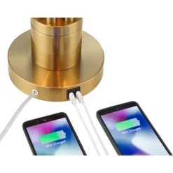 Possini Euro Design Possini Euro® Granview Desk Lamp With Glass Shade And Dual USB Ports -Possini Euro Design GUEST 46b6424d e57f 4992 aea7 a142950741de