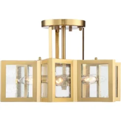 Possini Euro Design Casa Star Modern Ceiling Light Semi Flush Mount Fixture 16" Wide Warm Brass 6-Light Clear Glass For Bedroom Kitchen Living Room -Possini Euro Design GUEST 482c539f 457c 47ee b624 4a502ebf521f