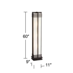 Possini Euro Design Modern Art Deco Floor Lamp Standing 60" Tall Espresso Wood Beige Linen Column Shade For Living Room Bedroom Office House Home -Possini Euro Design GUEST 48ae3e29 0ae4 4a82 abd2 da3971a05e3d