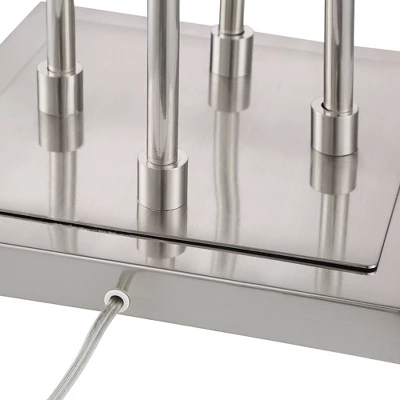 Possini Euro Design Modern Tree Floor Lamp With USB Charging Port 4-Light 72" Tall Brushed Nickel Glass Shade Living Room Reading 6 Possini Euro Design Modern Tree Floor Lamp With USB Charging Port 4-Light 72" Tall Brushed Nickel Glass Shade Living Room Reading - Image 4